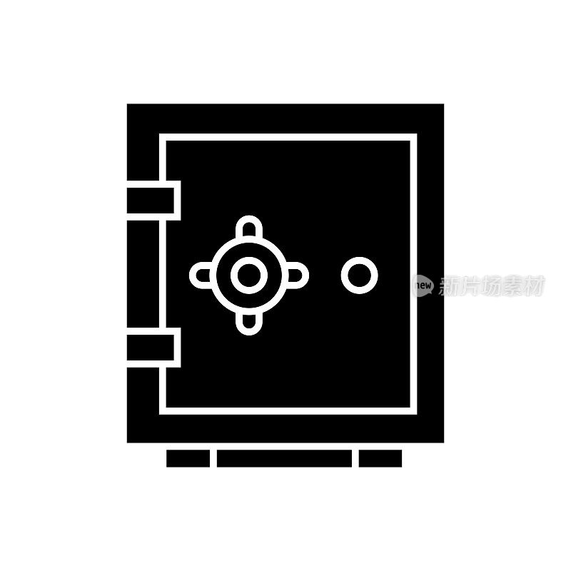 保险箱图标固体风格。矢量图标设计元素的网页，移动应用程序，UI, UX设计